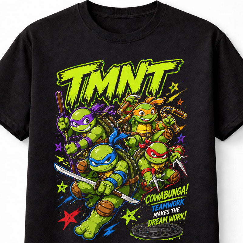 TMNT Ninja Turtles Cowabunga Teamwork Cartoon Unisex T-Shirt