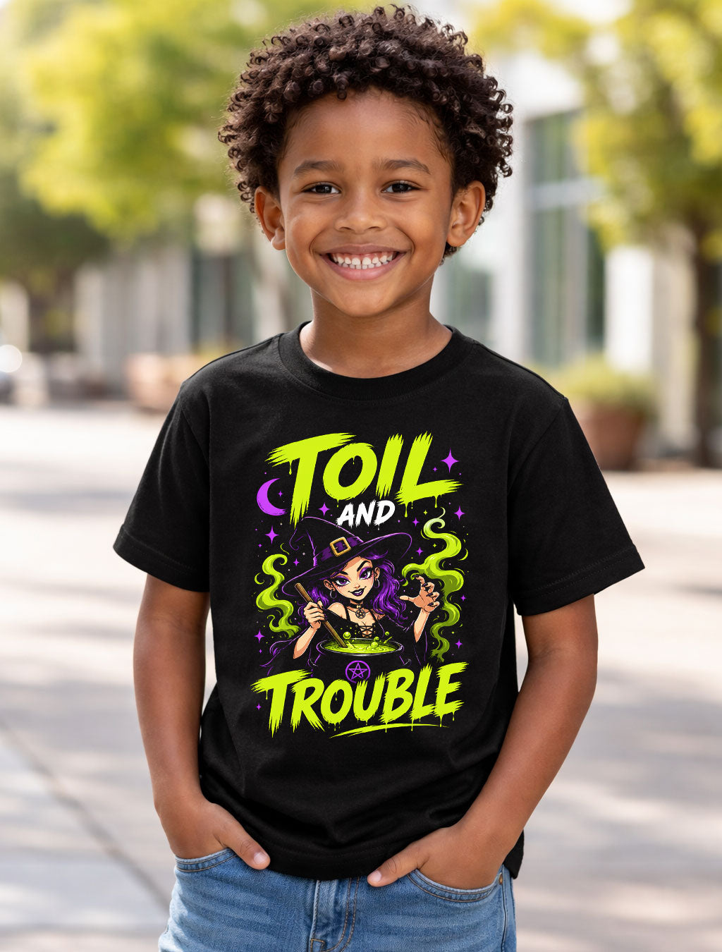 Toil And Trouble Witch Halloween Magic Cauldron Gothic Unisex T-Shirt