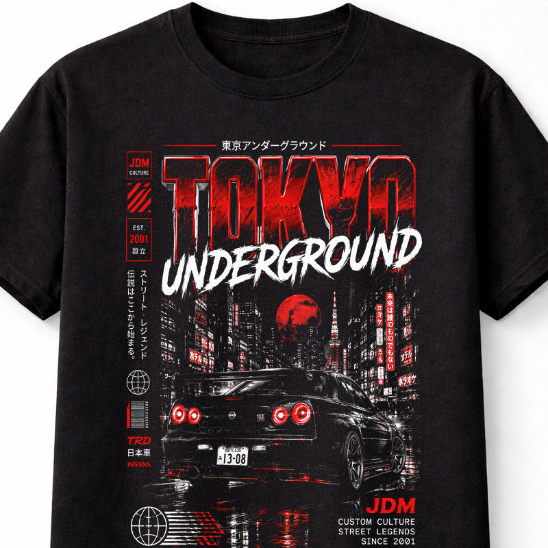 Tokyo Underground JDM Skyline Racing Y2K Graphic Unisex T-Shirt