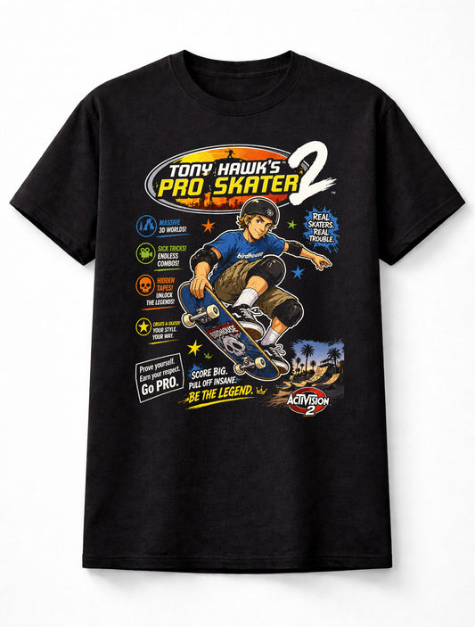 Tony Hawk Pro Skater 2 T-Shirt Retro Skateboarding Game Tee Classic THPS2 Shirt Skater Graphic Tee Old School Gaming Shirt Tony Hawk Adults & Kids Unisex T-Shirt
