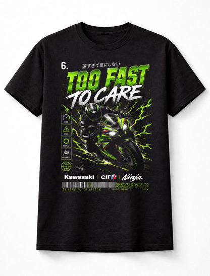 Too Fast Too Care Neon Ninja Sportbike Racing Graphic Unisex T-Shirt