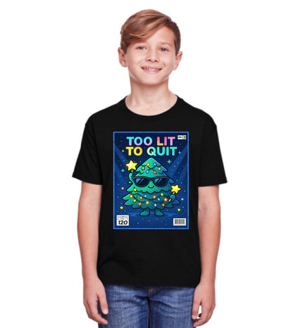 Too Lit To Quit Christmas Tree Unisex Christmas T-Shirt or Hoodie