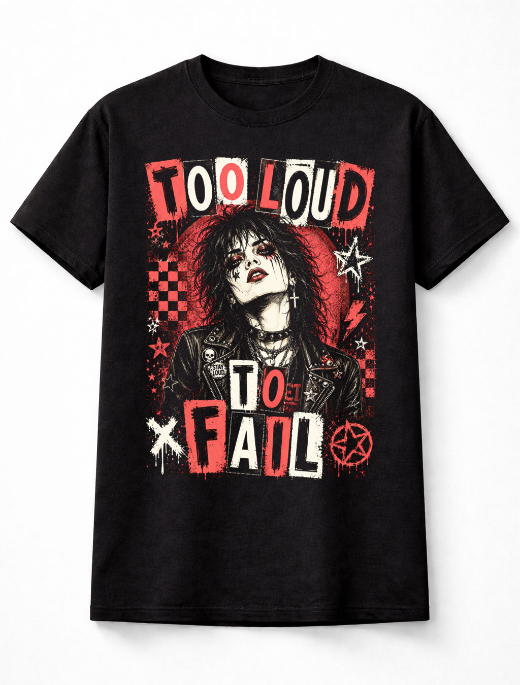 Too Loud To Fail Gothic Punk Rock Alternative Graphic Unisex T-Shirt