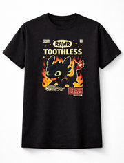 Toothless Night Fury Firestorm Graphic Tee – How To Train Your Dragon Unisex Black T-Shirt