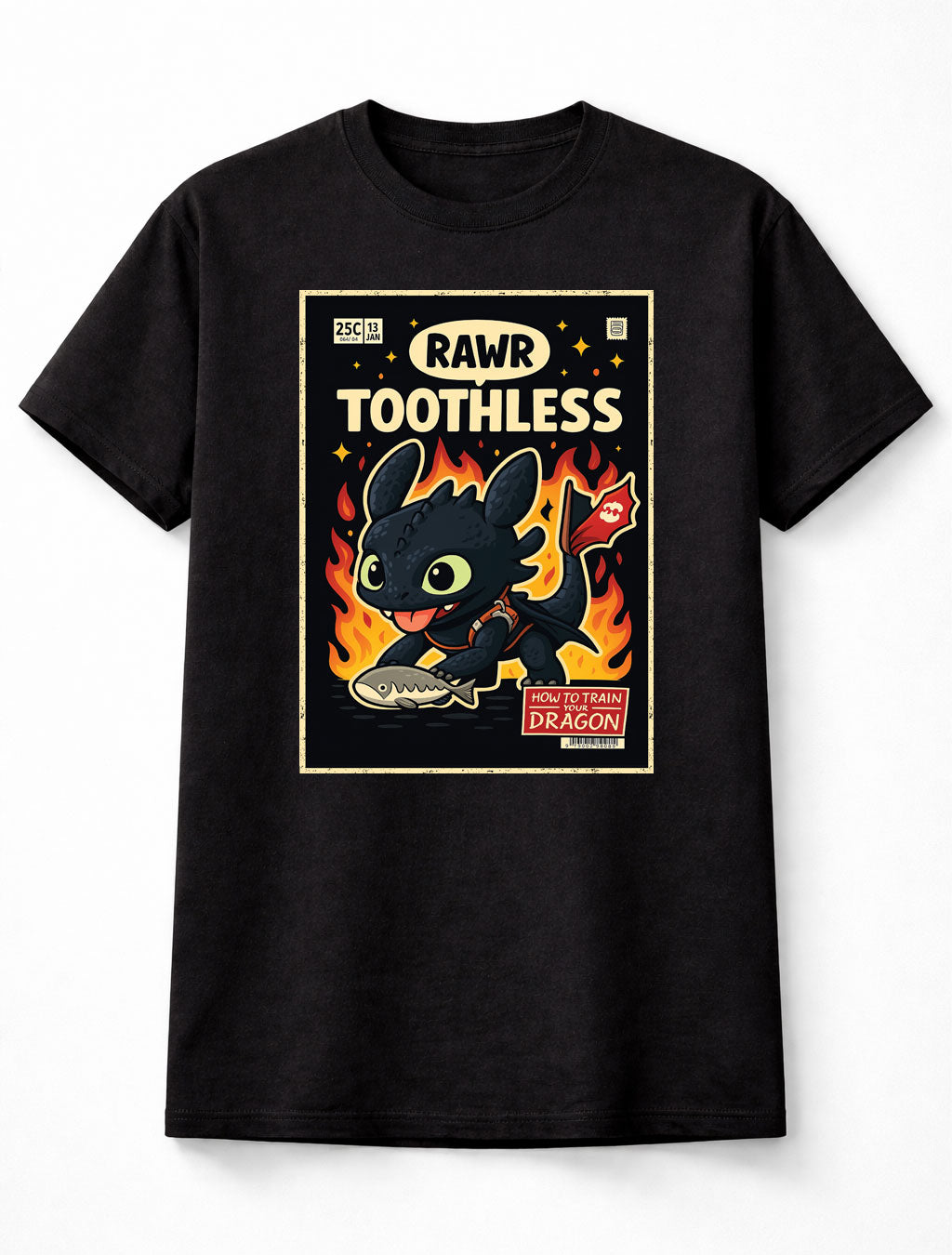 How to Train Your Dragon Toothless Night Fury Rawr Dragon Movie Adults & Kids Unisex T-Shirt