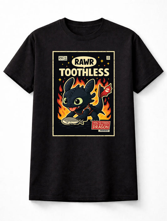 How to Train Your Dragon Toothless Night Fury Rawr Dragon Movie Adults & Kids Unisex T-Shirt
