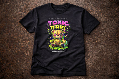 Toxic Teddy Hugs That Hurt Unisex Toxic Gothic Horror Plush Graphic T-Shirt