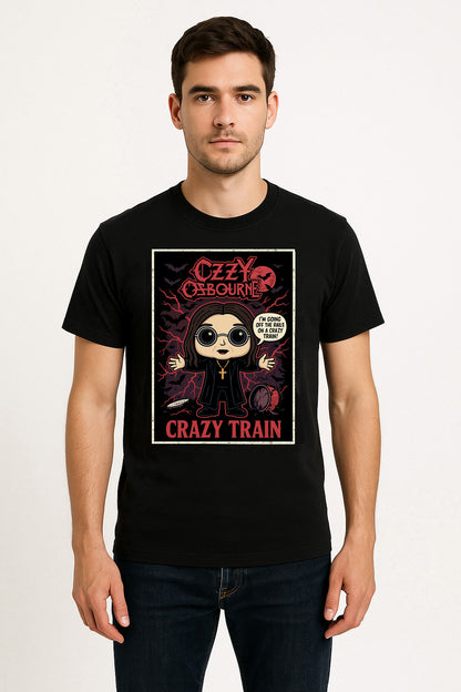 Ozzy Osbourne “Crazy Train” Unisex T-Shirt – Classic Heavy Metal Comic Edition Graphic Tee