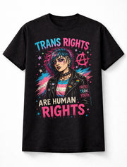 Trans Rights Are Human Rights LGBTQ Pride Punk Rainbow Unisex T-Shirt