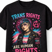 Trans Rights Are Human Rights LGBTQ Pride Punk Rainbow Unisex T-Shirt
