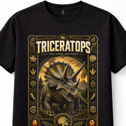 Triceratops Three Horn Dinosaur Fossil Graphic Unisex T-Shirt