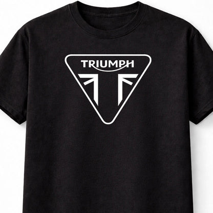 Triumph Motorcycle Minimal Logo Graphic T-Shirt Modern British Bike Brand Fan Tee Clean Motorbike Style Unisex Shirt for Adults & Kids