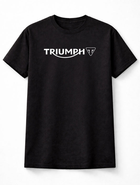 Triumph Logo Graphic Unisex Motorcycle Biker Classic Black T-Shirt