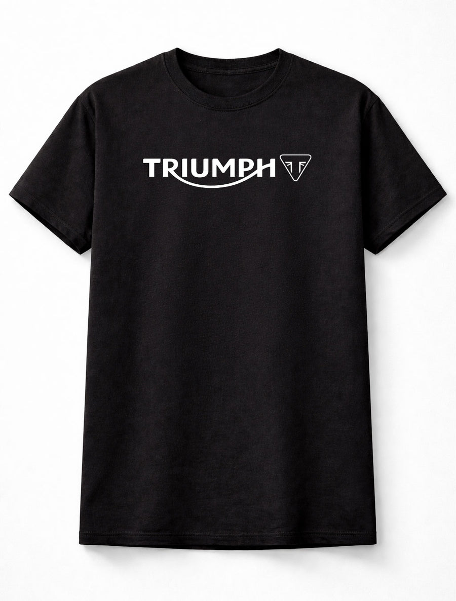 Triumph Logo Graphic Unisex Motorcycle Biker Classic Black T-Shirt