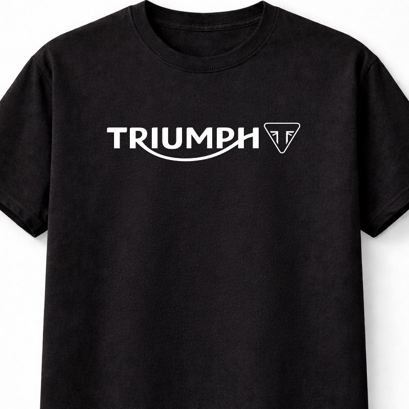 Triumph Logo Graphic Unisex Motorcycle Biker Classic Black T-Shirt