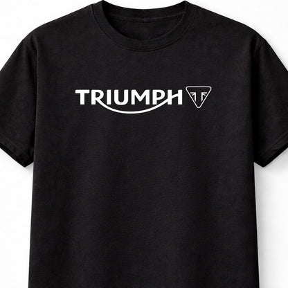Triumph Logo Graphic Unisex Motorcycle Biker Classic Black T-Shirt