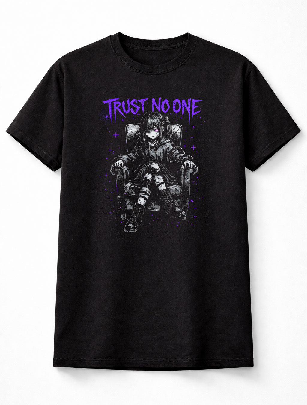 Trust No One Gothic Anime Japanese Retro Y2K Graphic Adults & Kids Unisex T-Shirt
