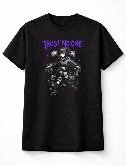 Trust No One Gothic Anime Japanese Retro Y2K Graphic Adults & Kids Unisex T-Shirt