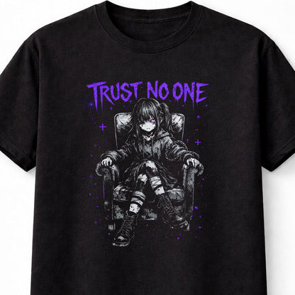 Trust No One Gothic Anime Japanese Retro Y2K Graphic Adults & Kids Unisex T-Shirt