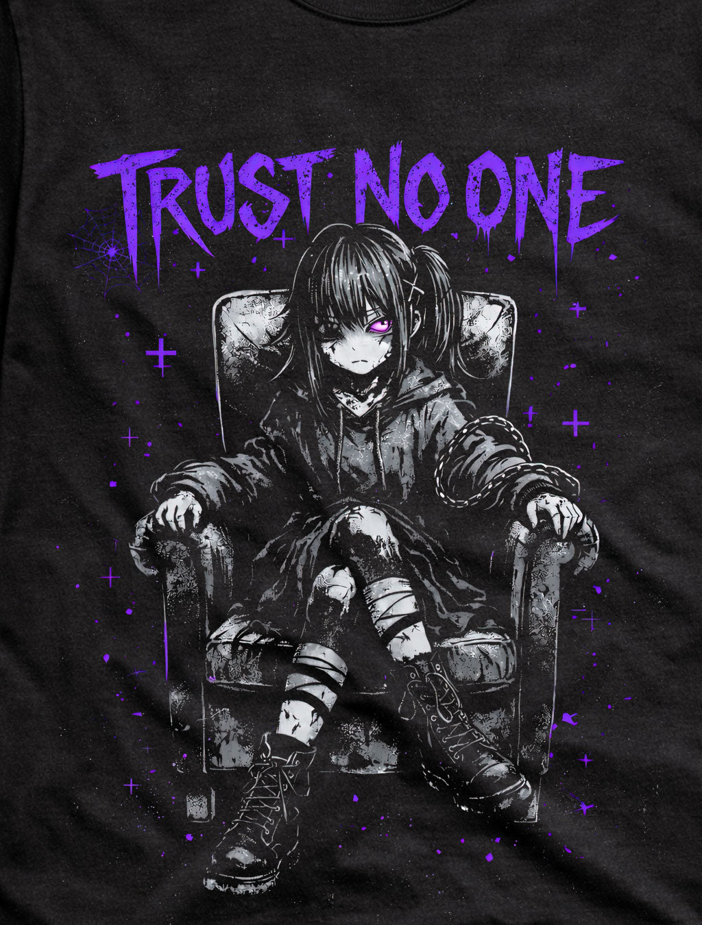 Trust No One Gothic Anime Japanese Retro Y2K Graphic Adults & Kids Unisex T-Shirt