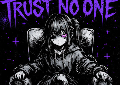 Trust No One Gothic Anime Japanese Retro Y2K Graphic Adults & Kids Unisex T-Shirt
