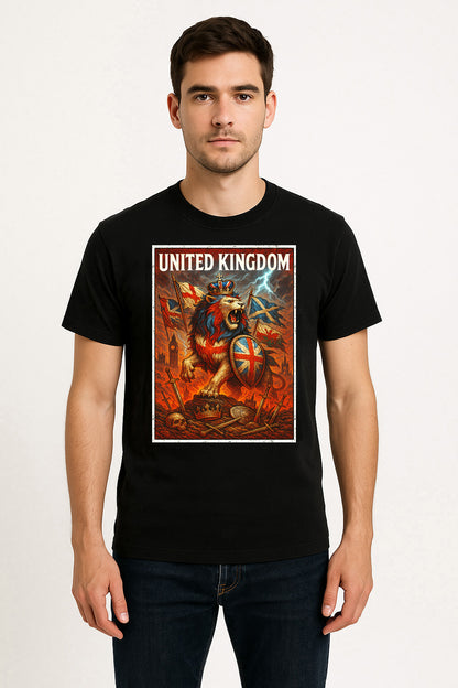 United Kingdom Lion Unisex T-Shirt British Pride Fantasy Battle Warrior Tee