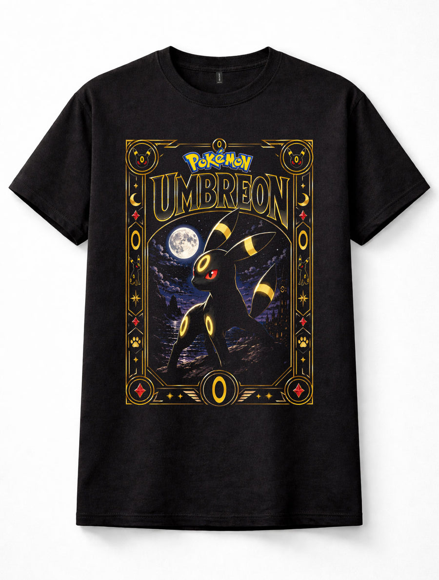 Pokemon Umbreon Eevee Evolution Dark Type Gaming Anime Black Unisex T-Shirt