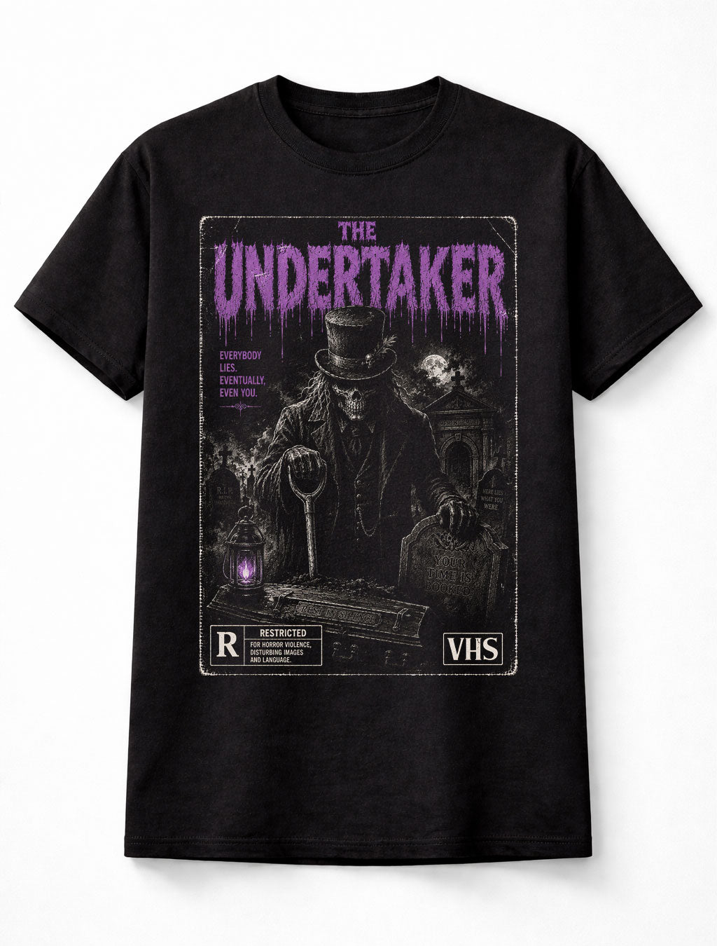 The Undertaker Skeleton Graveyard Horror VHS Gothic Unisex T-Shirt