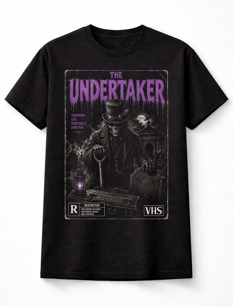 The Undertaker Skeleton Graveyard Horror VHS Gothic Unisex T-Shirt