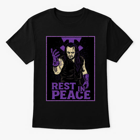 The Undertaker T-Shirt Rest In Peace Wrestling WWE WWF Gothic Unisex Black Graphic Tee