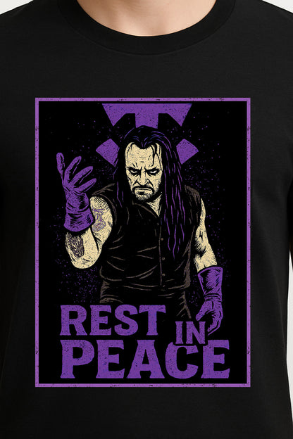 The Undertaker T-Shirt Rest In Peace Wrestling WWE WWF Gothic Unisex Black Graphic Tee