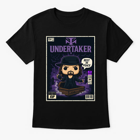 The Undertaker “Rest in Peace” Pop Comic Wrestling Unisex T-Shirt Deadman Rising Edition