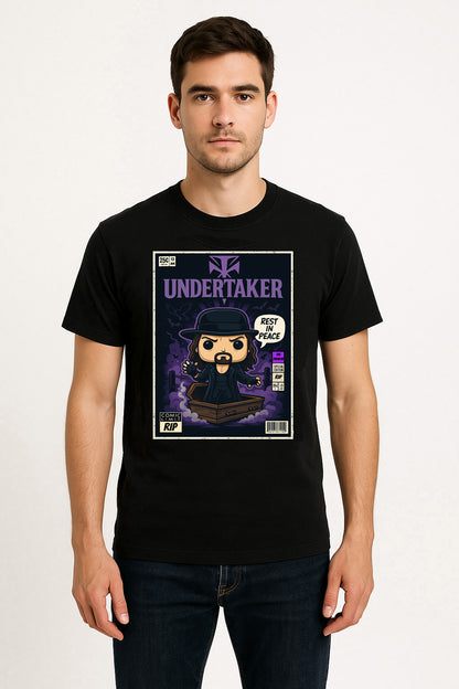 The Undertaker “Rest in Peace” Pop Comic Wrestling Unisex T-Shirt Deadman Rising Edition