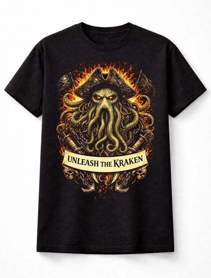 Kraken Pirate Cthulhu Sea Monster Horror Graphic Unisex T-Shirt