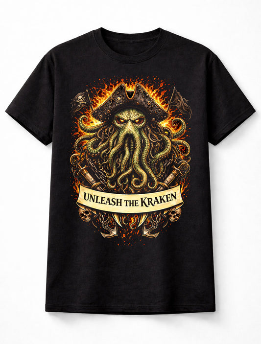 Kraken Pirate Cthulhu Sea Monster Horror Graphic Unisex T-Shirt