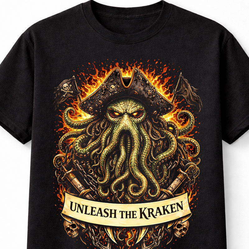 Kraken Pirate Cthulhu Sea Monster Horror Graphic Unisex T-Shirt