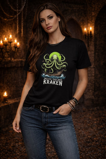 Unleash Your Inner Kraken T Shirt Sea Monster Octopus Pirate Nautical Tee