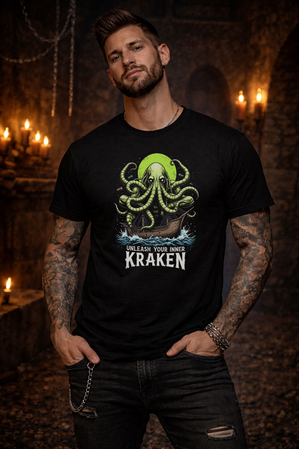 Unleash Your Inner Kraken T Shirt Sea Monster Octopus Pirate Nautical Tee
