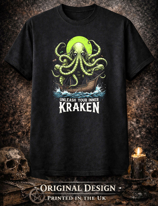Unleash Your Inner Kraken T Shirt Sea Monster Octopus Pirate Nautical Tee