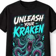 Unleash Your Kraken Mythical Sea Monster Horror Ocean Unisex T-Shirt