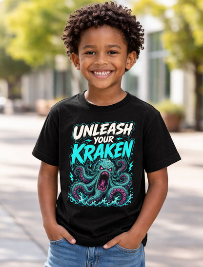Unleash Your Kraken Mythical Sea Monster Horror Ocean Unisex T-Shirt