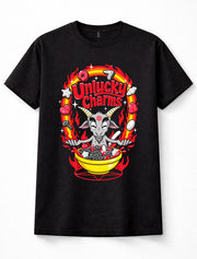 Unlucky Charms Goat Occult Cereal Dark Humour Parody Retro Unisex T-Shirt