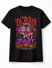 Til Death Do Us Part Sugar Skull Wedding Gothic Couple Unisex T-Shirt