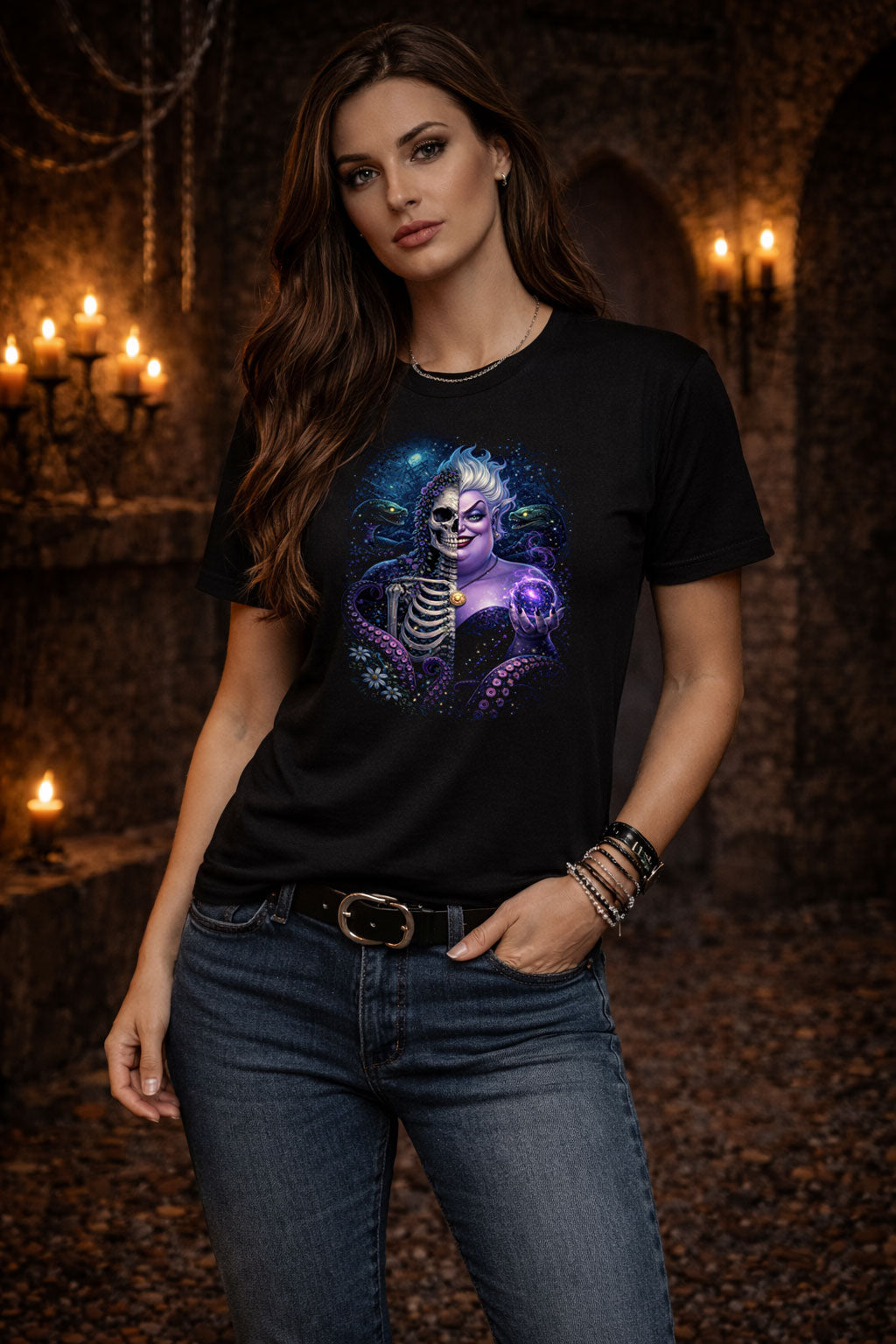 Ursula Gothic T Shirt Dark Sea Witch Skeleton Fantasy Unisex Graphic Tee