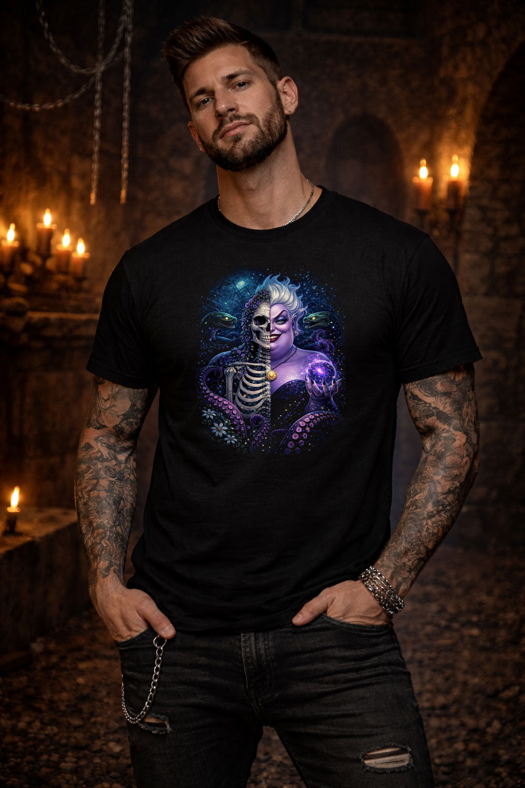 Ursula Gothic T Shirt Dark Sea Witch Skeleton Fantasy Unisex Graphic Tee