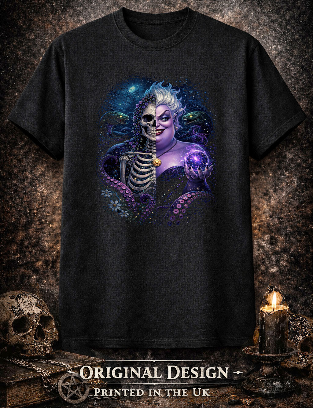 Ursula Gothic T Shirt Dark Sea Witch Skeleton Fantasy Unisex Graphic Tee