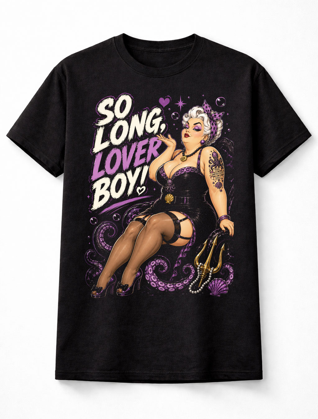 Tattoo Sea Witch Ursula Pin Up Retro Rockabilly Retro Fairytale Unisex T-Shirt