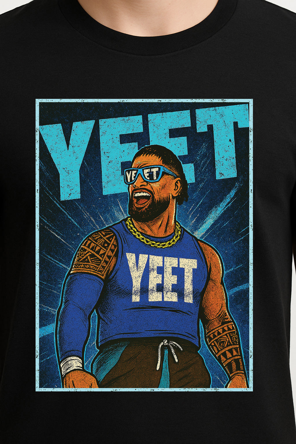 Jey Uso T-Shirt Yeet Wrestling WWE Superstar Unisex Black Graphic Tee