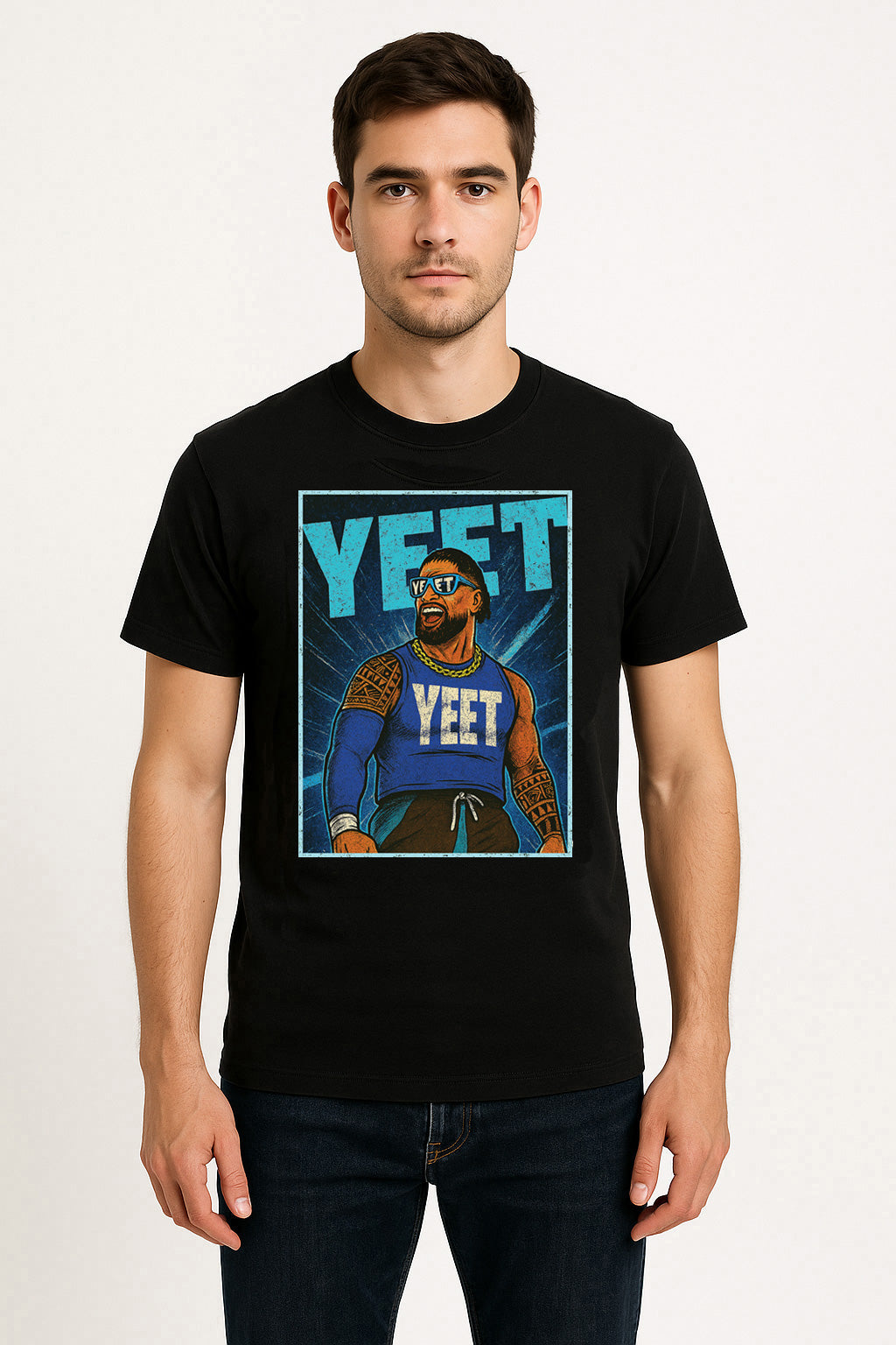Jey Uso T-Shirt Yeet Wrestling WWE Superstar Unisex Black Graphic Tee