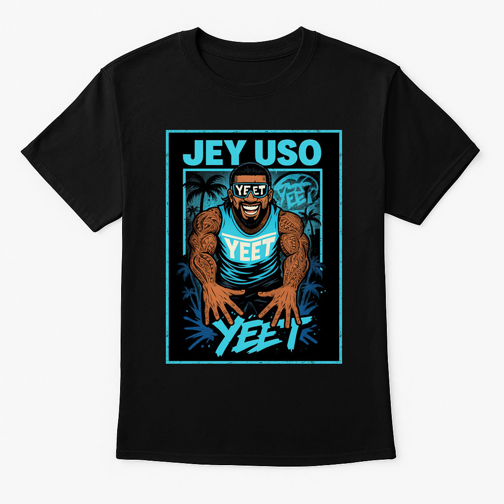 Jey Uso T-Shirt Yeet Energy Wrestling Street Unisex Black Graphic Tee
